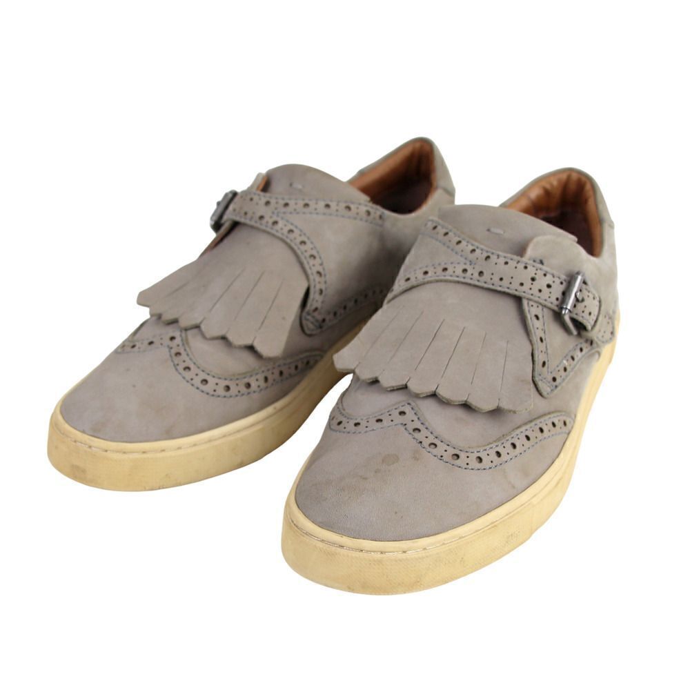 Frye GRAY GENUINE LEATHER SUEDE ROUND TOE COMFORT LOAFER FLATS SHOES Size 8.5M - Picture 4 of 12